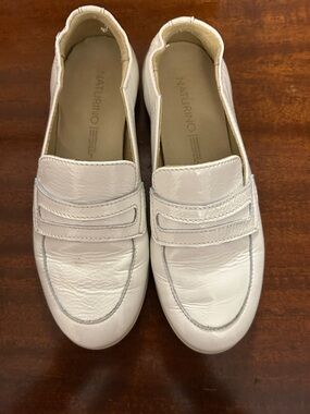 Boys size 13 Naturino White Patent Leather Slip-On Loafers
